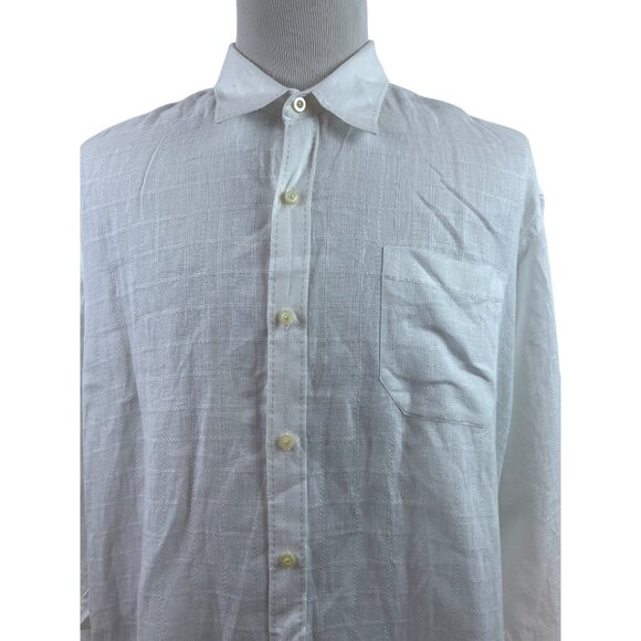 Tommy Bahama Mens White Long Sleeve Button-Up Shirt Casual Lightweight Size XXL - Picture 4 of 7